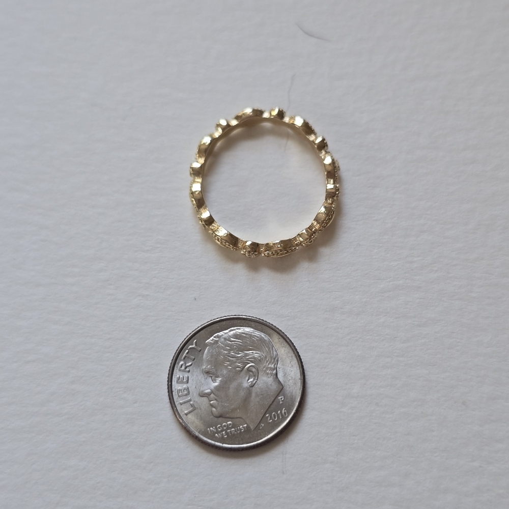 Gold-Tone Twisted Milgrain Ring Size 7 - Picture 6 of 6